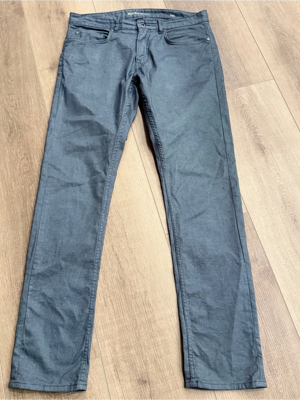 Rodd & Gunn Pants Men 34L (35x33) Gray Jeans Straight Fit Woven In Italy Cotton